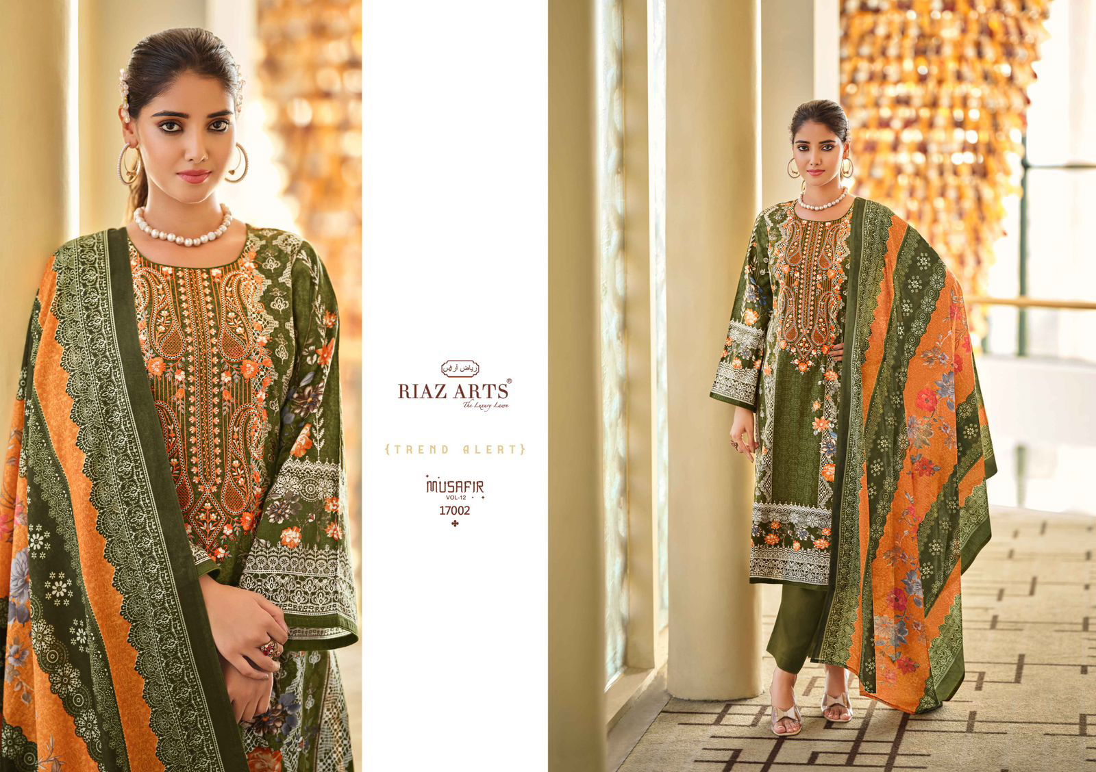 Musafir Vol 12 By Riaz Arts Printed Karachi Cotton Dress Material Wholesale Shop In Surat
